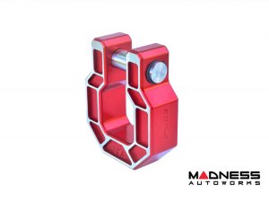 Jeep Wrangler JL Billet D-Ring - Royal Show Shackle - Aluminum - Red w/ Machined Face - Single